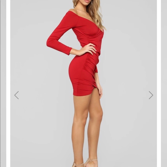 red off shoulder dress - Picture 5 of 5